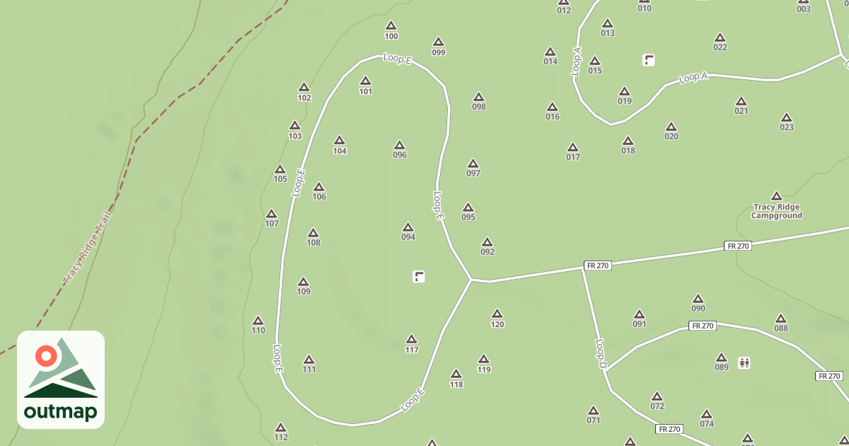 Map of TRACY RUN - E