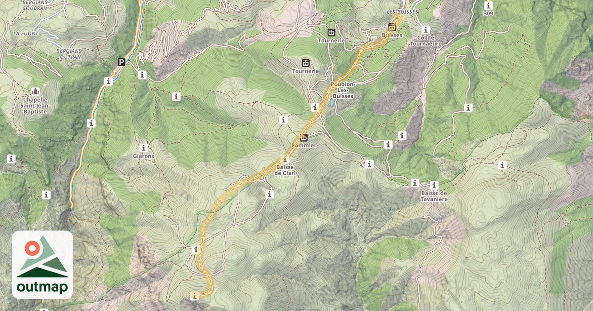 Map of Les Cluots — Les Buisses