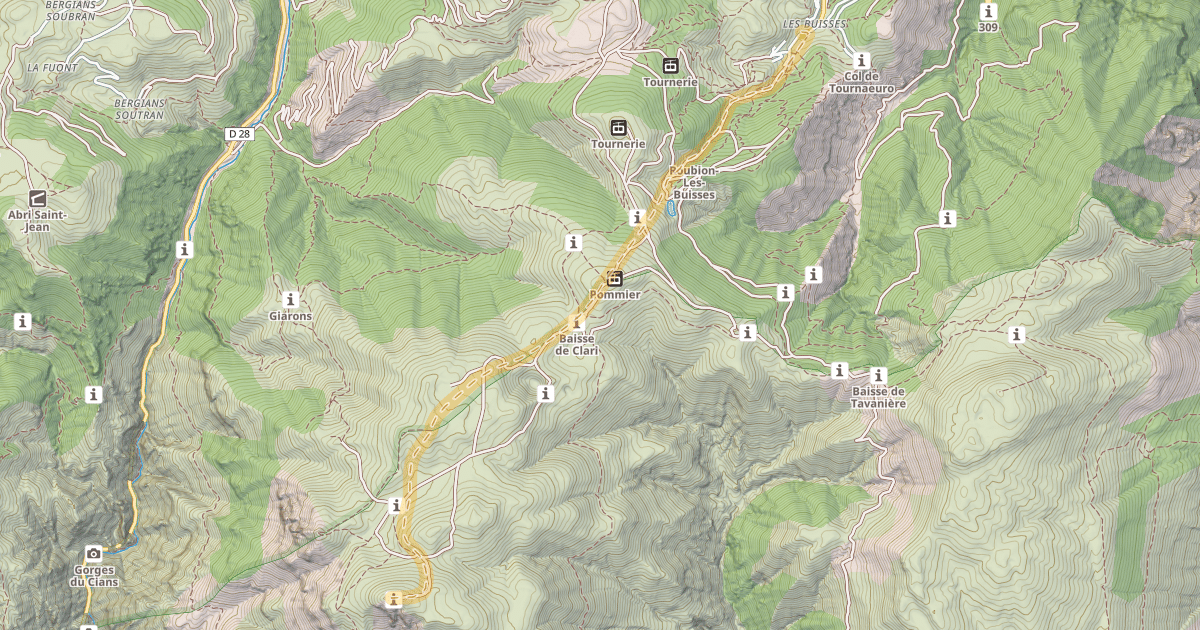 Map preview of Les Cluots — Les Buisses