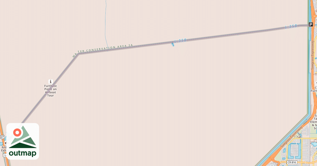 Map of Conservation Levee Greenway L-35B in Broward