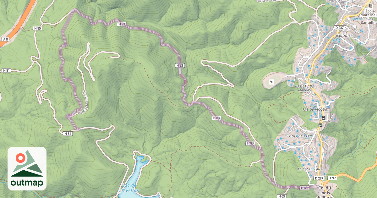 Map of Piste de Font-Freye