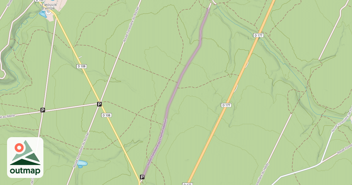 Map of Route Forestière du Chemin Melloin