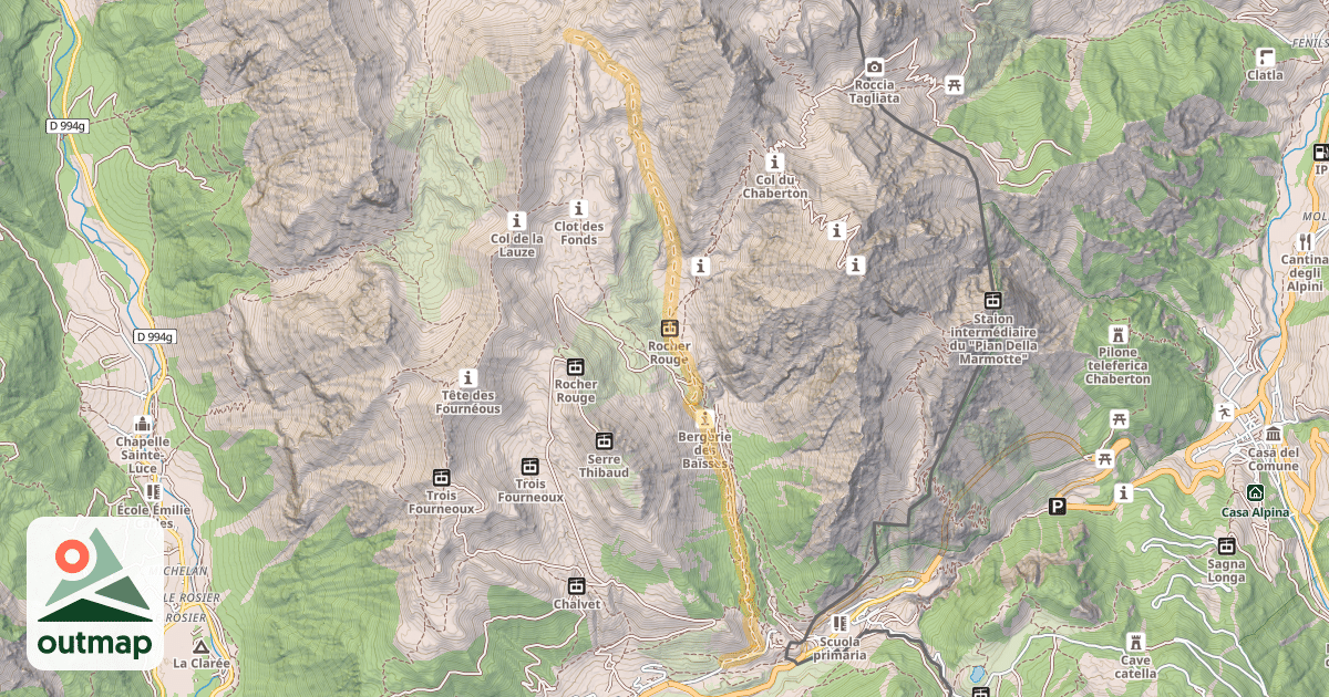 Map of Col des Trois Frères Mineurs — Montgenèvre