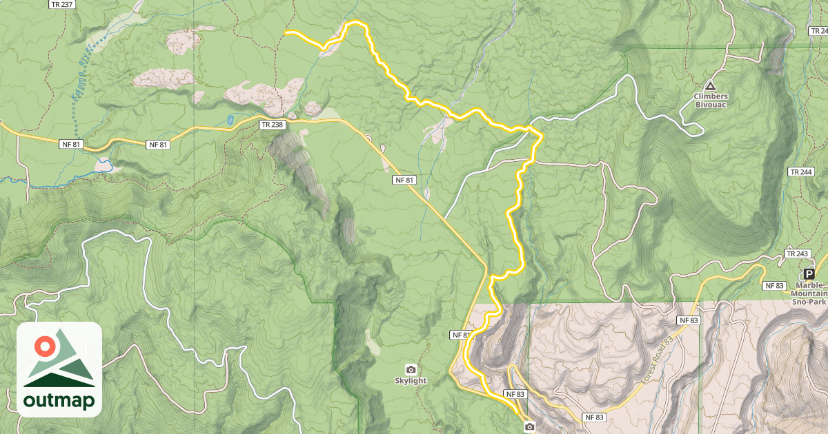 Map of Kalama Ski Trail