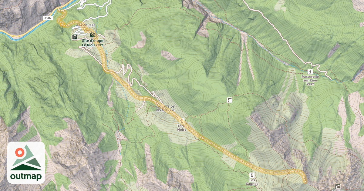 Map of Brunet — Pont de Bramousse