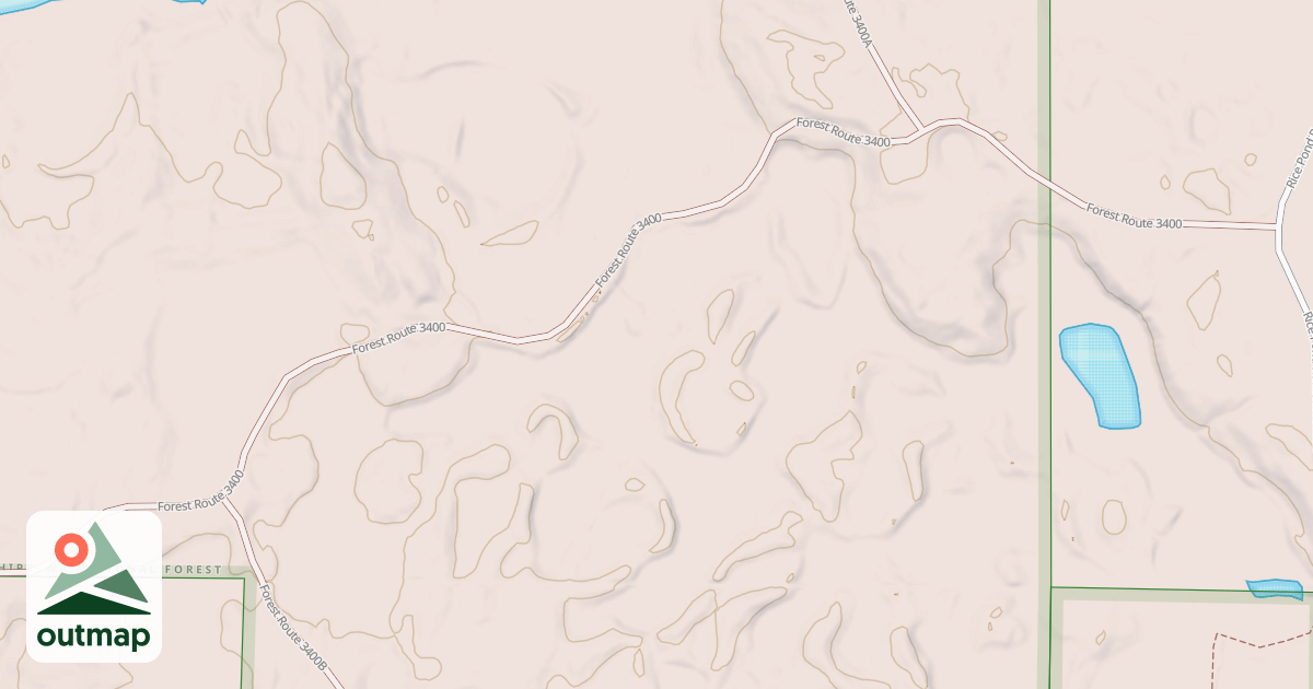 Map of RICE POND SPUR NORTHEAST