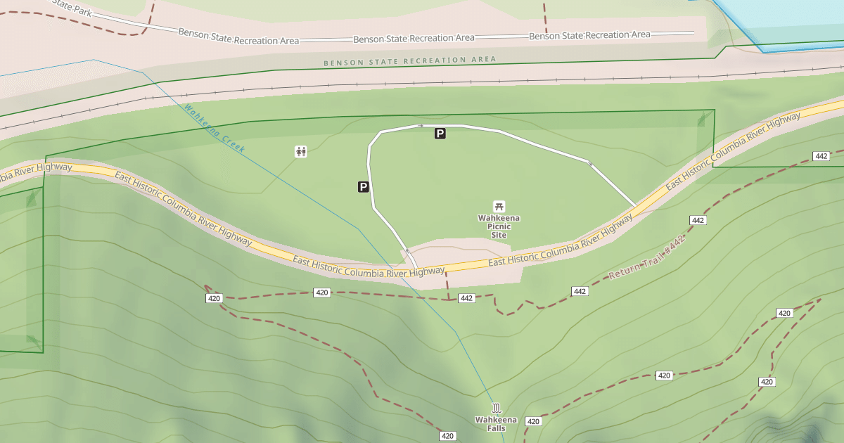 Map preview of WAHKEENA FALLS