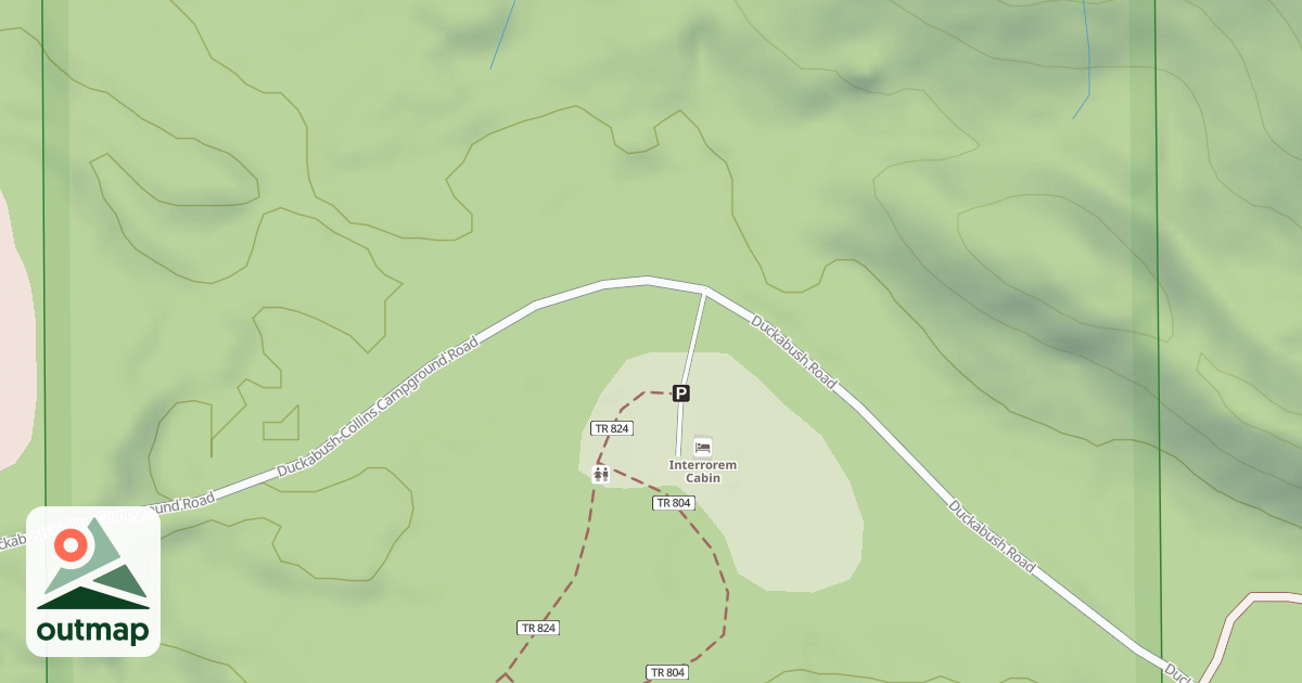 Map of CABIN AND TRAIL