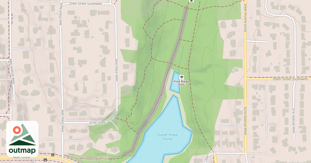 Map of Yost to Pine Ridge Trail