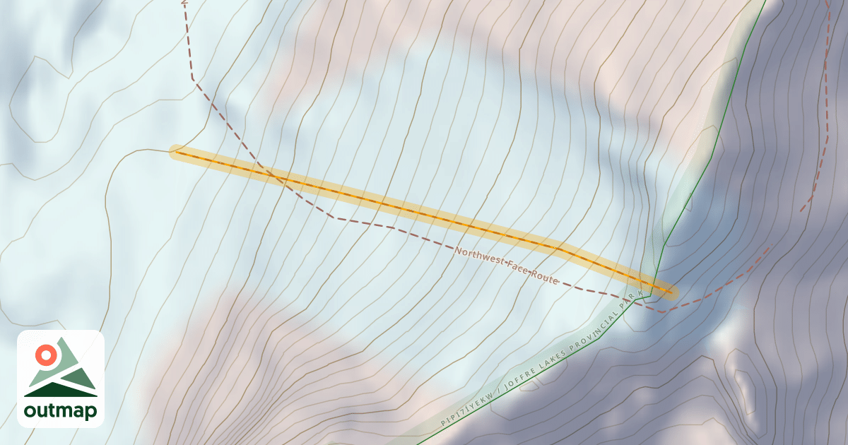 Map of Mount Matier Northwest Face