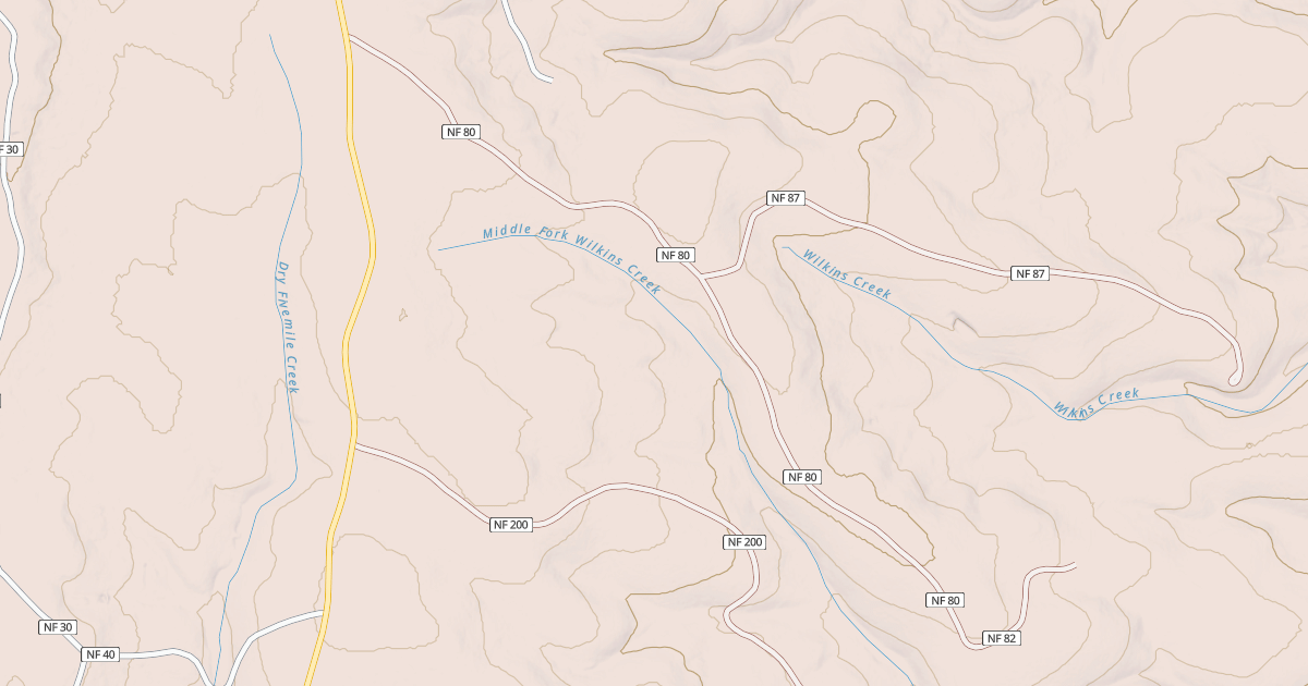 Map preview of USFS Motor Vehicle Use Map Roads {6F962974-9F79-4F5D-8E9A-11DC7B217E65}