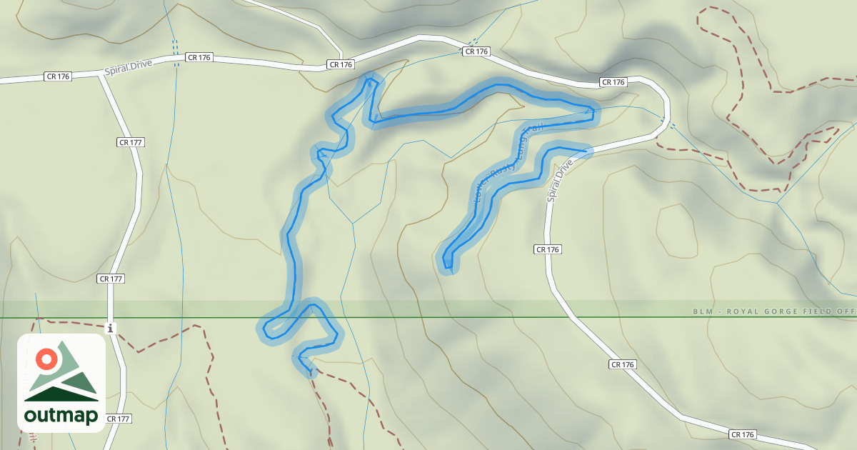 Map of Lower Rusty Lung Trail