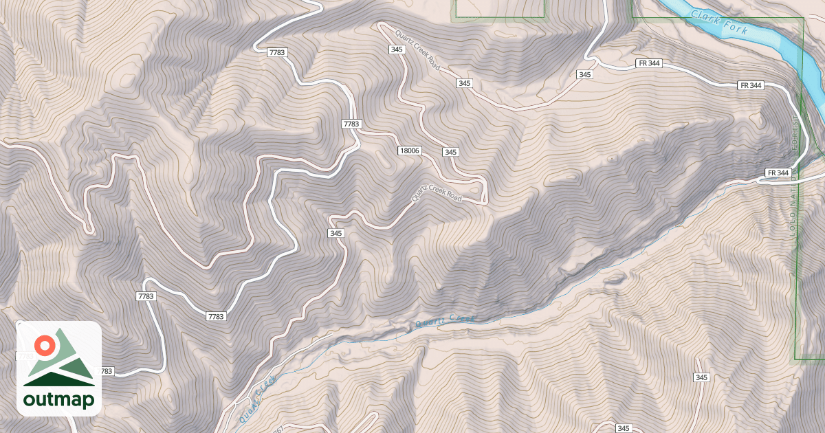 Map of QUARTZ CREEK