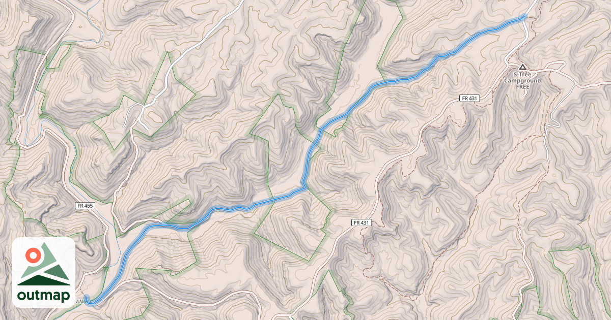 Map of Racoon Creek Road
