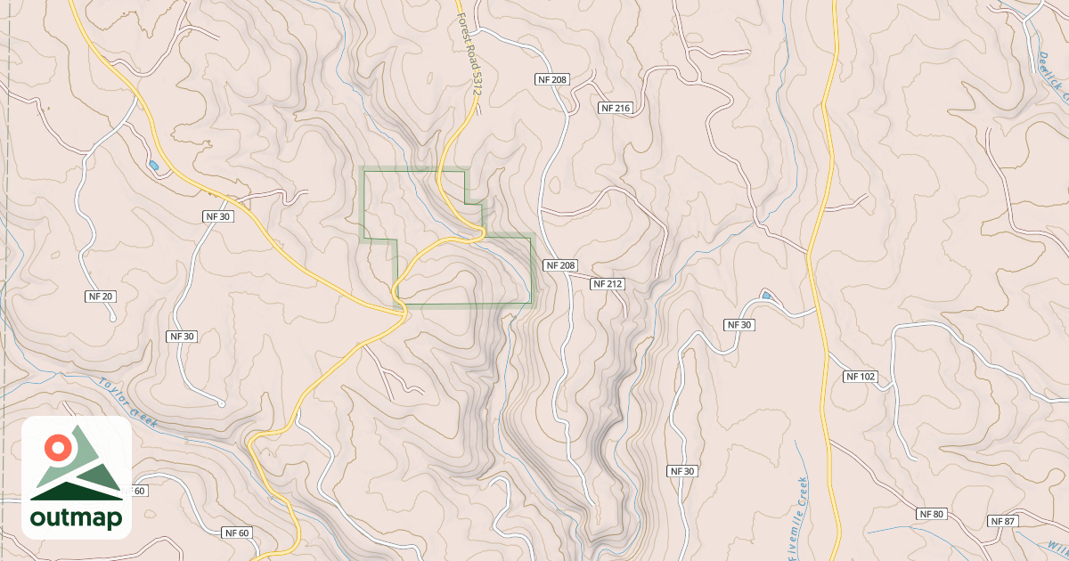 Map of USFS Motor Vehicle Use Map Roads {1657E600-AA4C-4A3B-B5E4-C687B7E4E29C}