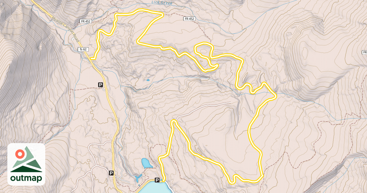 Map of Lower Wildhorse Lick Trail