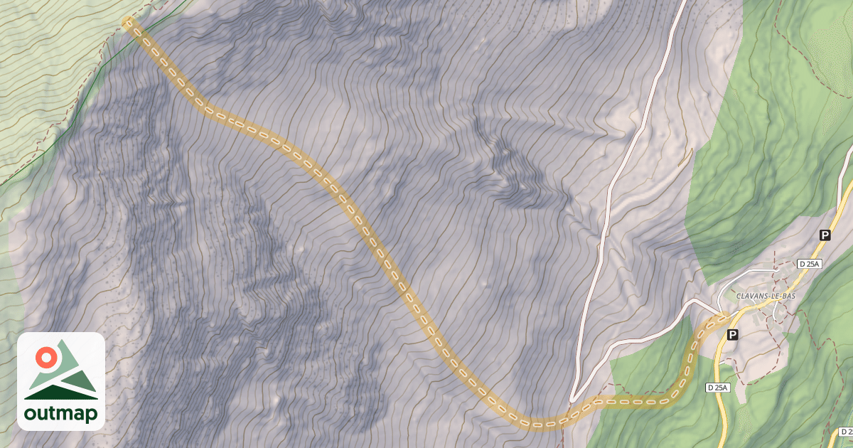 Map of Crête de Cassini — Clavans-le-Bas