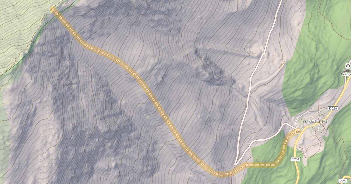 Map preview of Crête de Cassini — Clavans-le-Bas