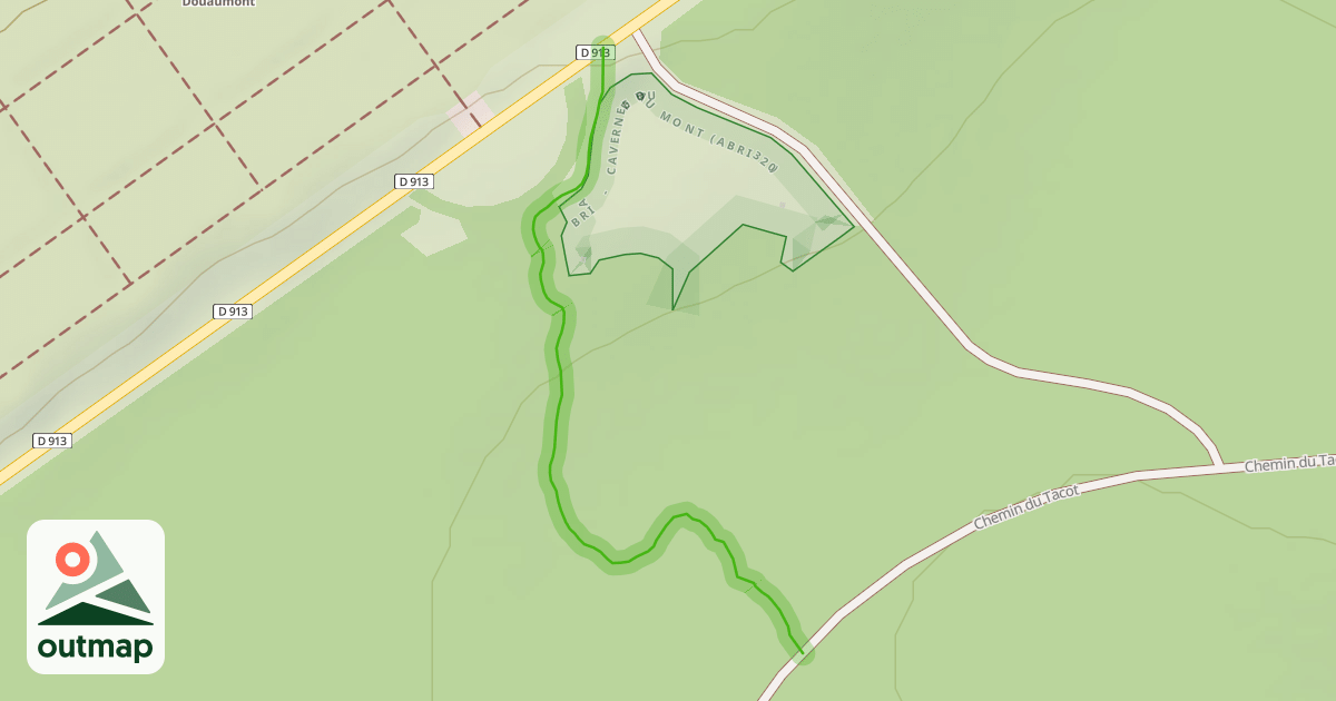 Map of Sentier pas loin de l'Abri-Caverne de Douaumont (Abri 320)