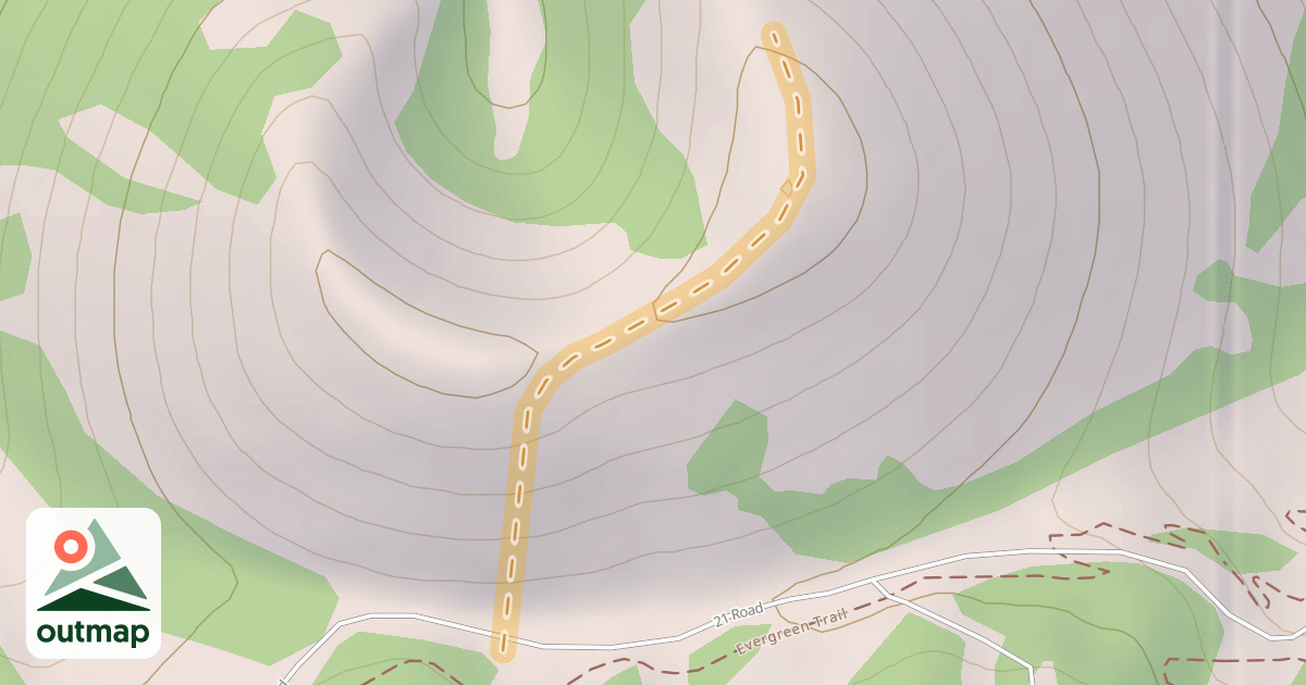 Map of The Cone uphill access (winter)