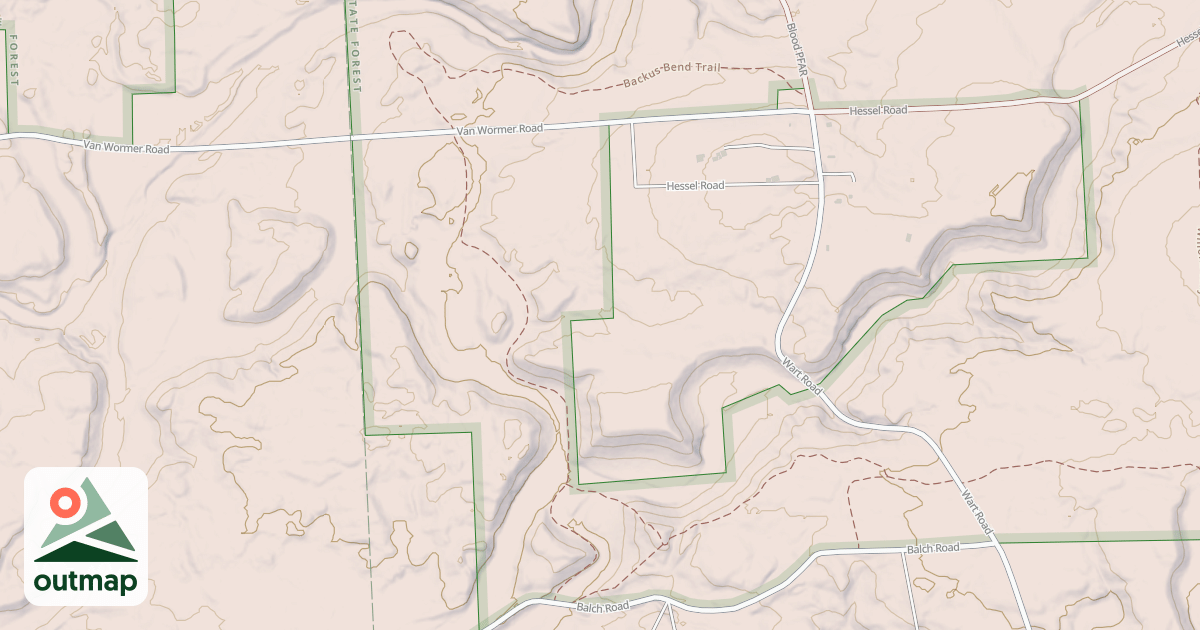 Map of Backus Bend Trail