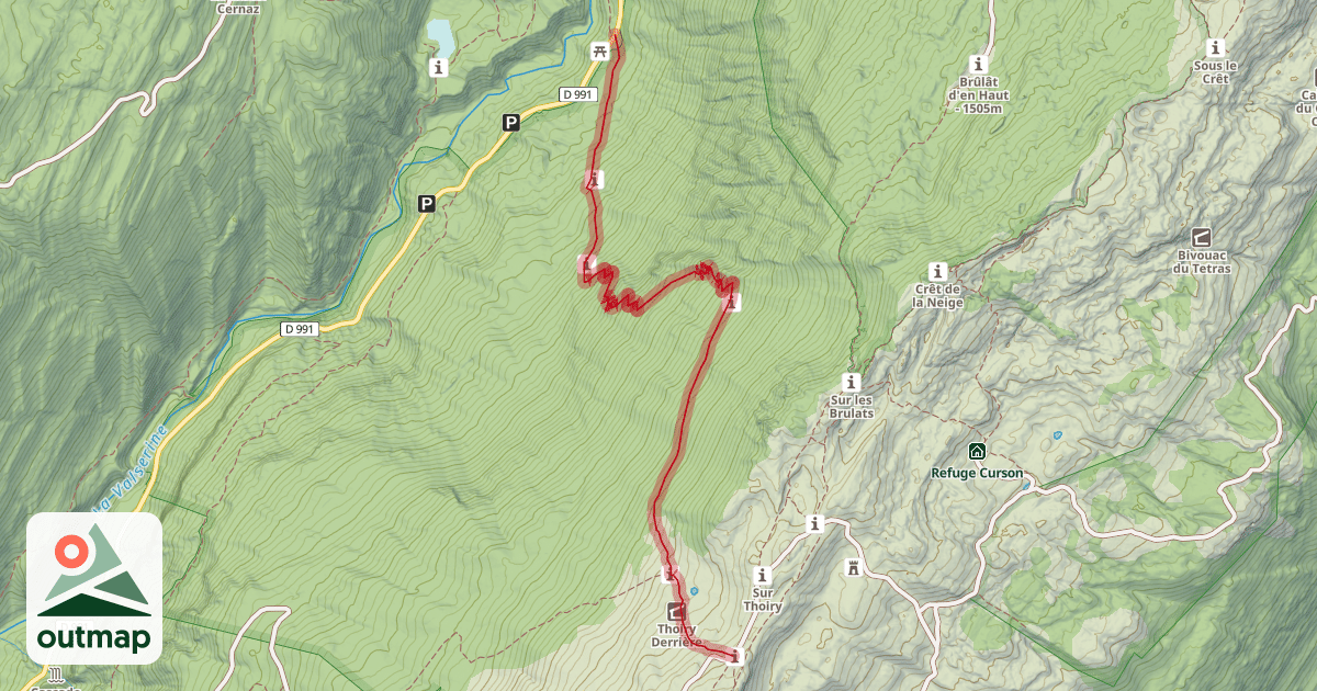 Map of Sentier des 32 Contours