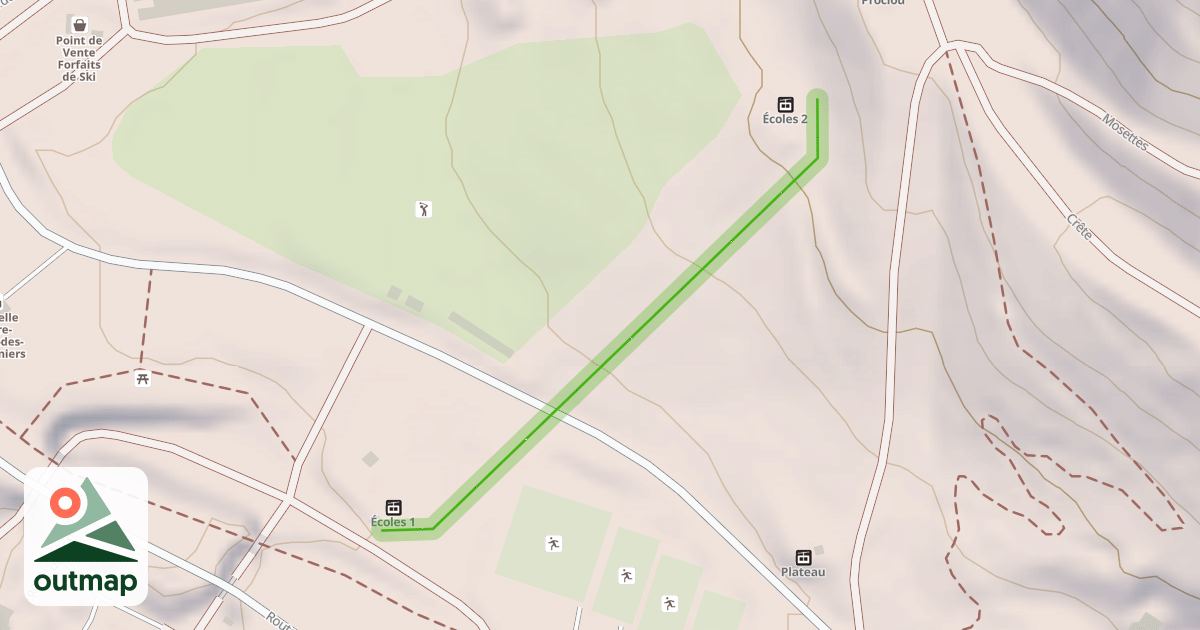 Map of Champ de ski Plateau 1