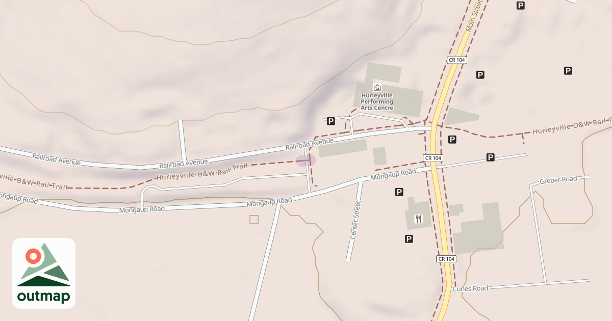 Map of Hurleyville O&W Rail Trail