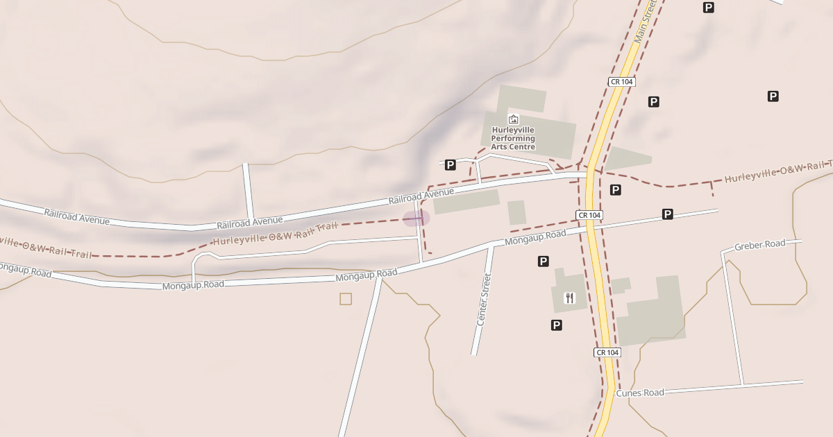 Map preview of Hurleyville O&W Rail Trail