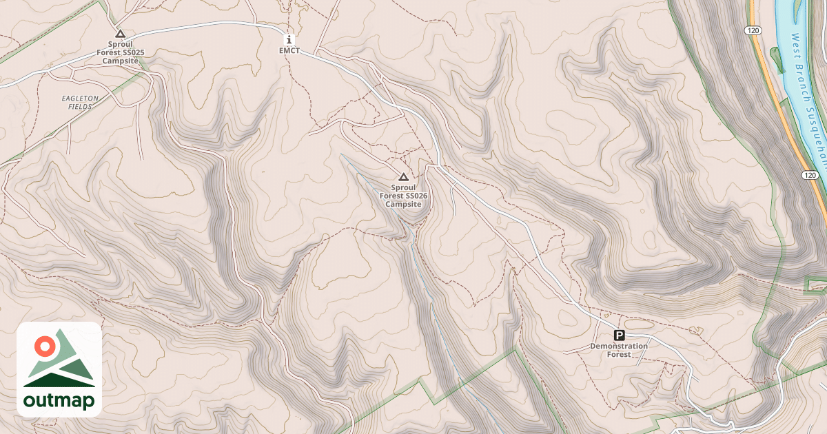 Map of Beech Creek Snowmobile Trails