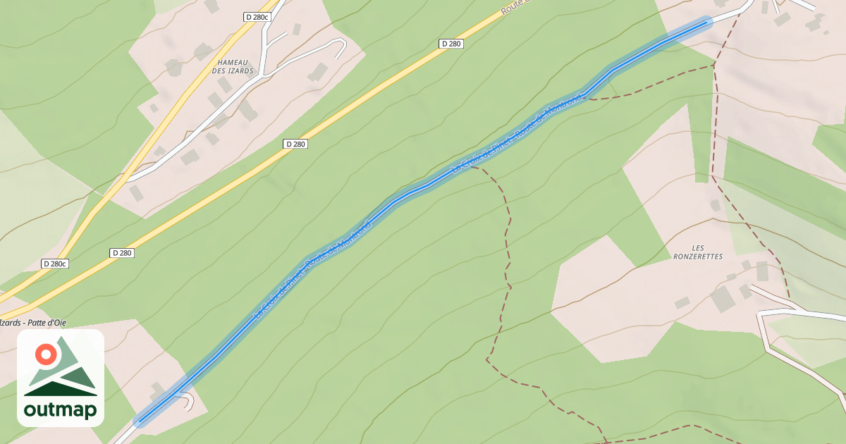 Map of La Croix de Pinet - Route de Montrond