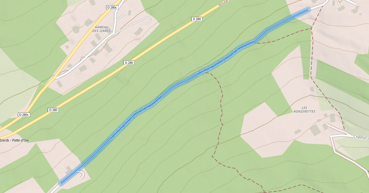 Map preview of La Croix de Pinet - Route de Montrond