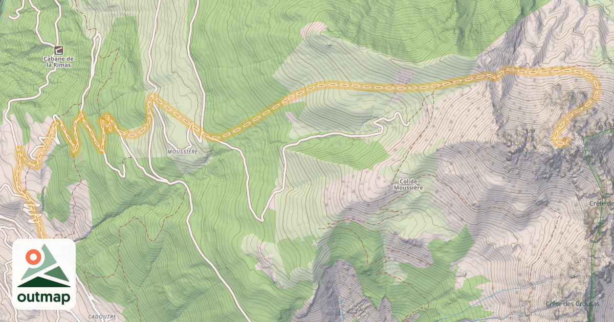 Map of Crête de Crousas — Le Villard