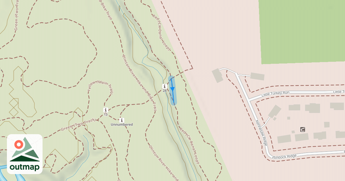 Map of Single Track: Red (CK Canal Loop)