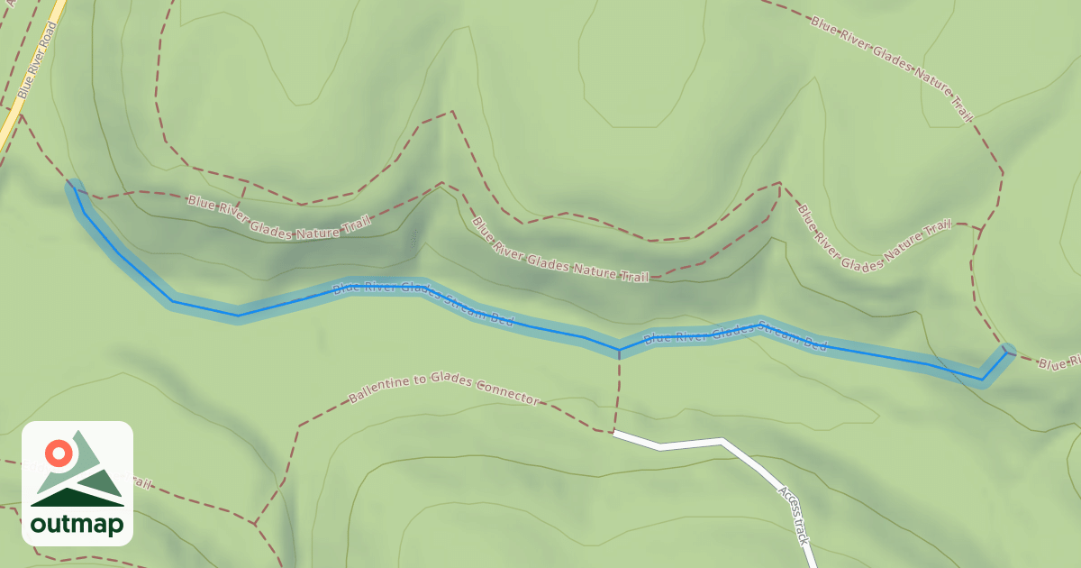Map of Blue River Glades Stream Bed