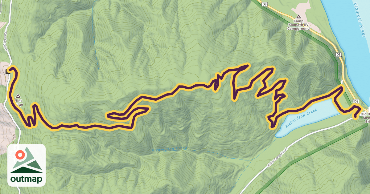 Map of California Coastal Trail Flint Ridge