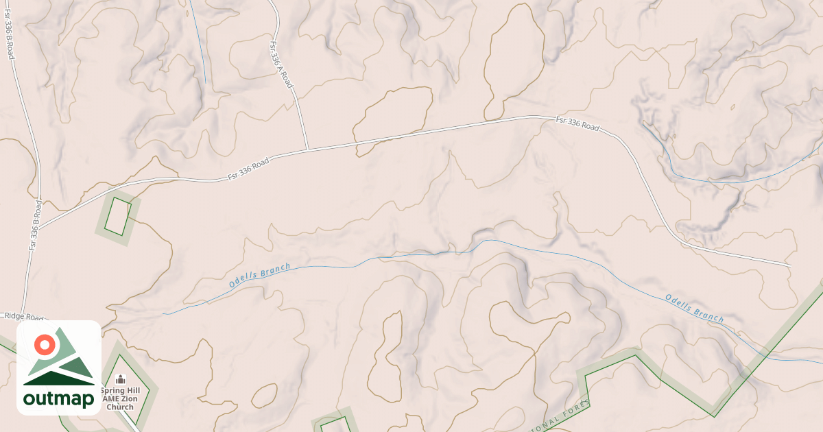 Map of ODELLS BRANCH