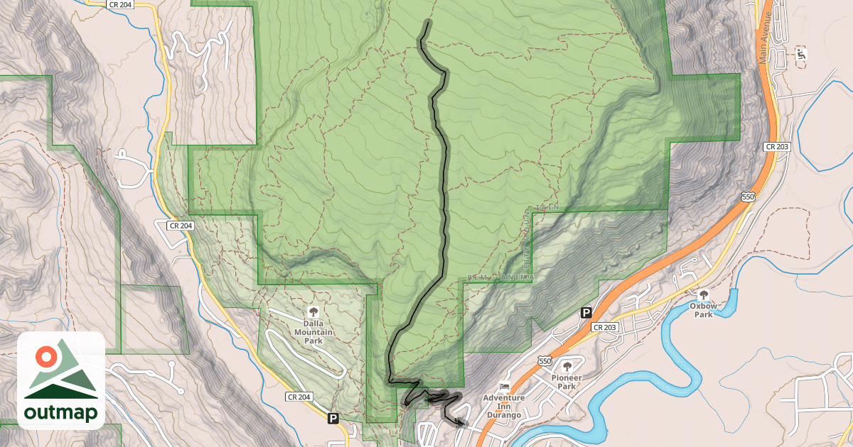 Map of Animas Mountain Trail