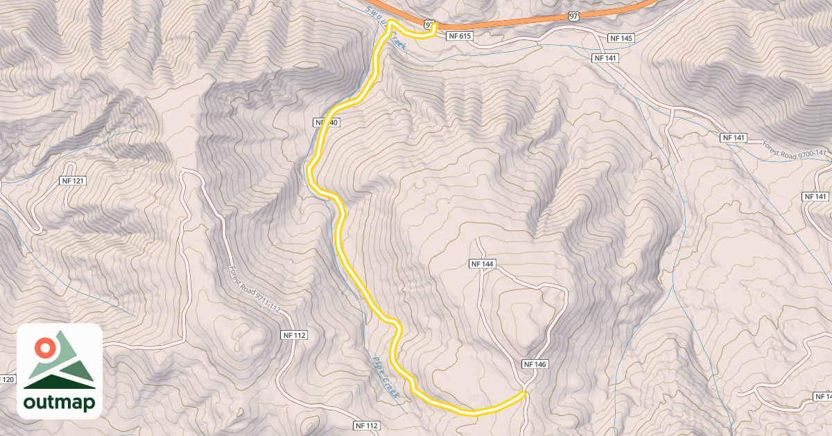 Map of Forest Road 9700-140