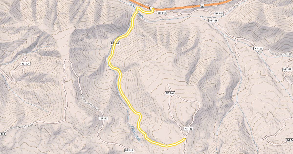 Map preview of Forest Road 9700-140