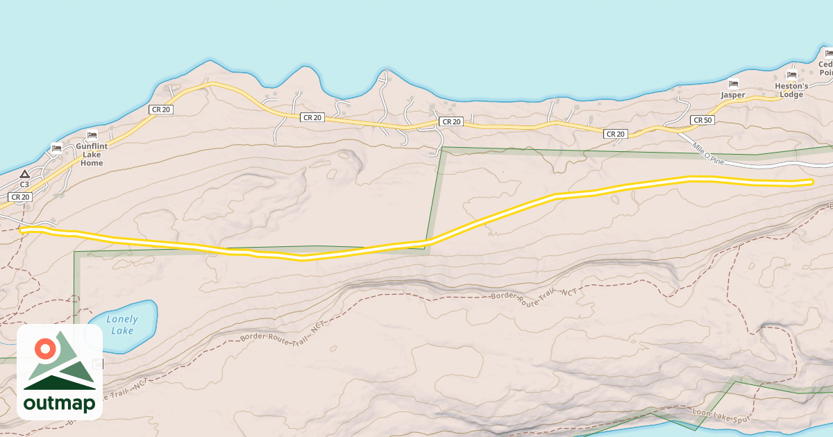 Map of Amperage Run Ski Trail
