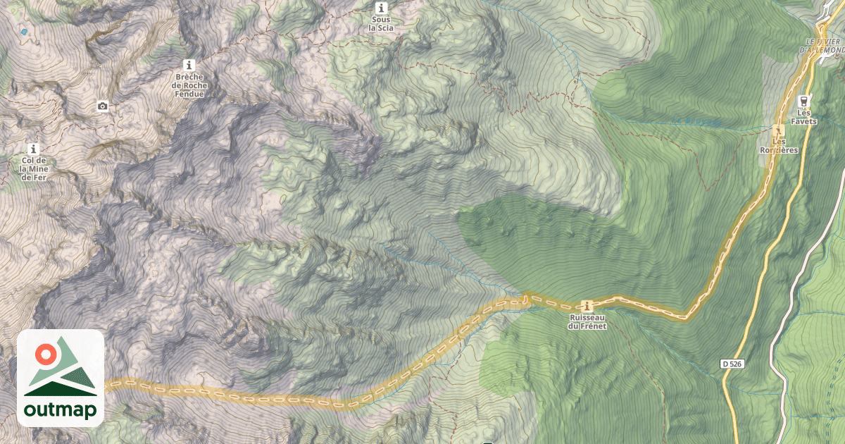 Map of Col de Roche Noire — Le Rivier d'Allemont