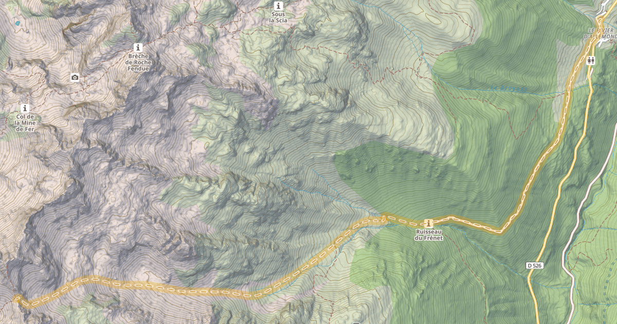 Map preview of Col de Roche Noire — Le Rivier d'Allemont