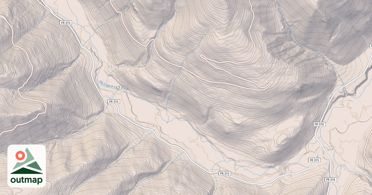 Map of HALLOWAT CREEK NORTH