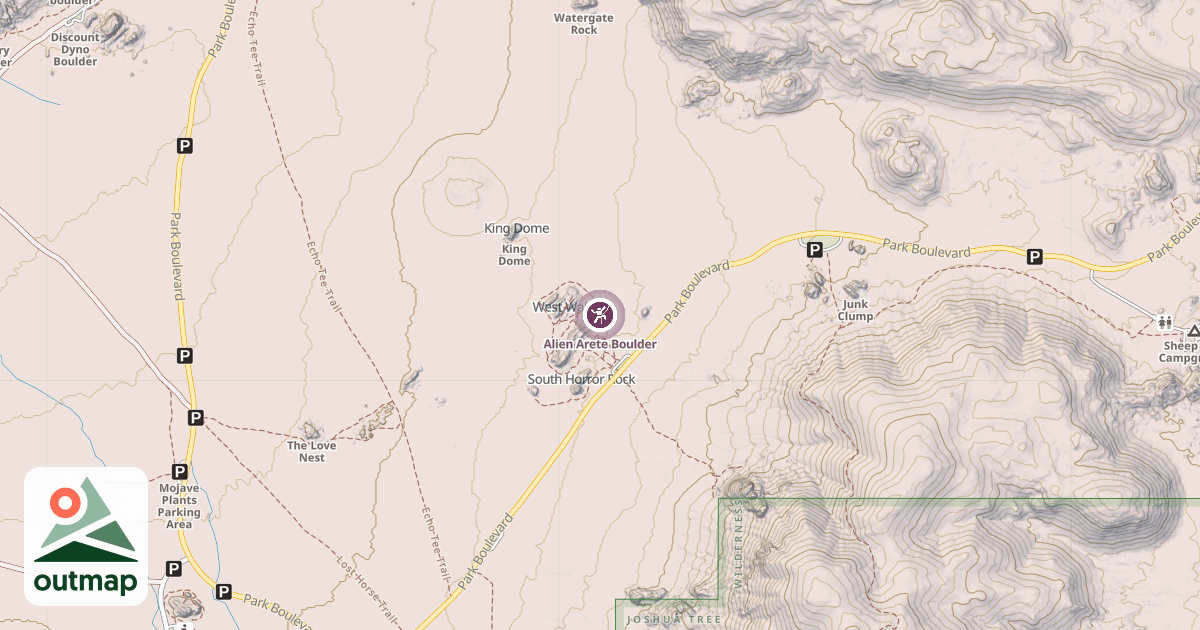 Map of Alien Arete Boulder