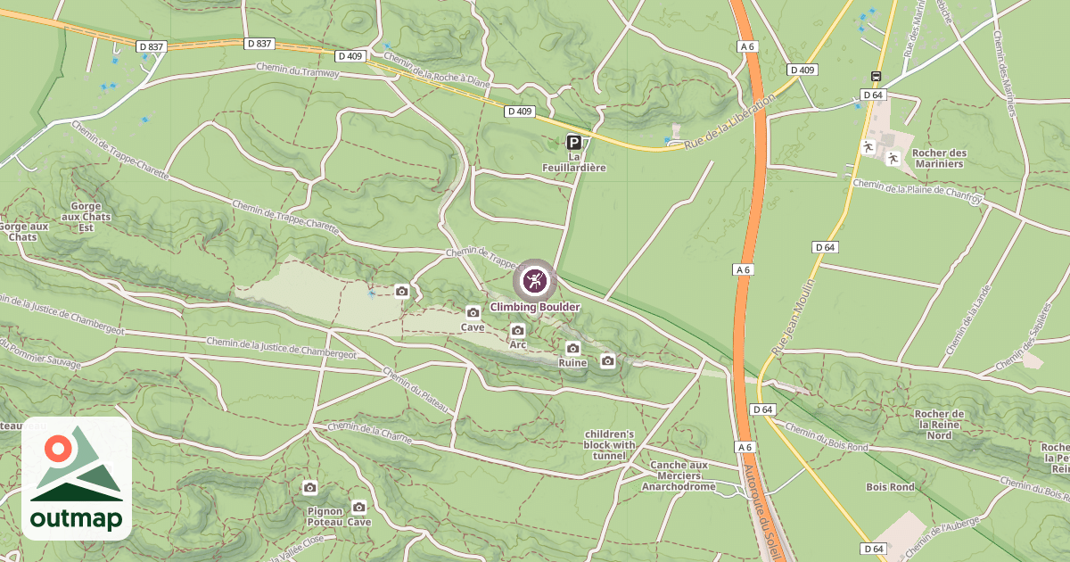 Map of Climbing Boulder