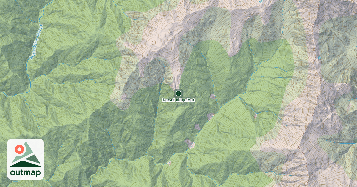 Map of Dorset Ridge Hut