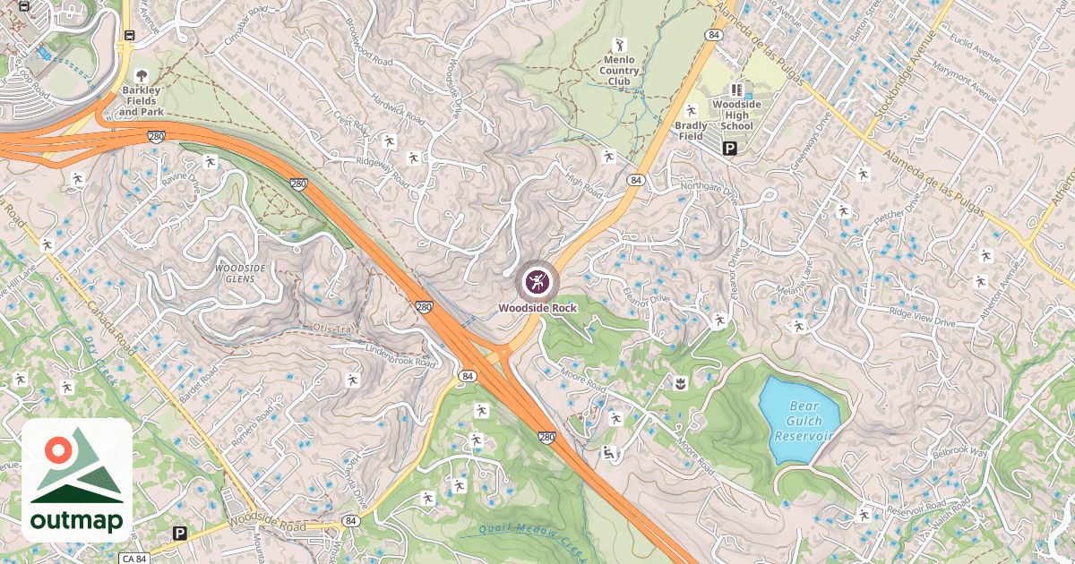 Map of Woodside Rock