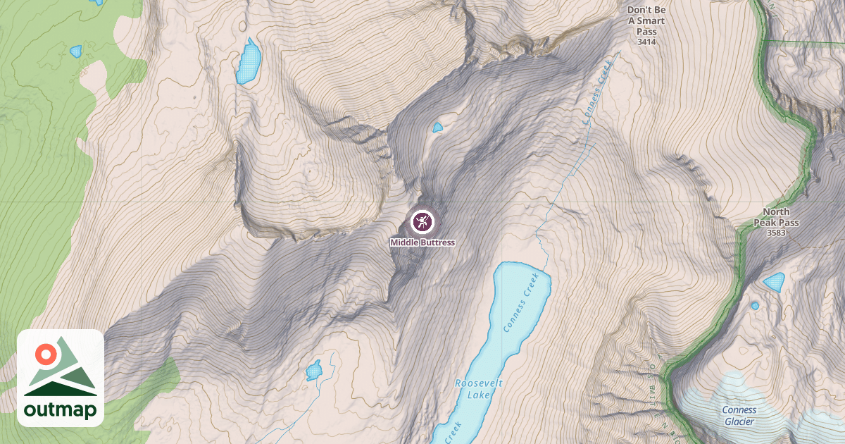 Map of Middle Buttress