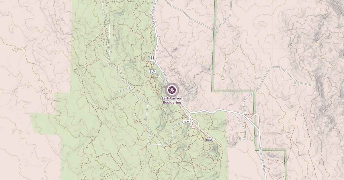 Map preview of Lark Canyon Bouldering